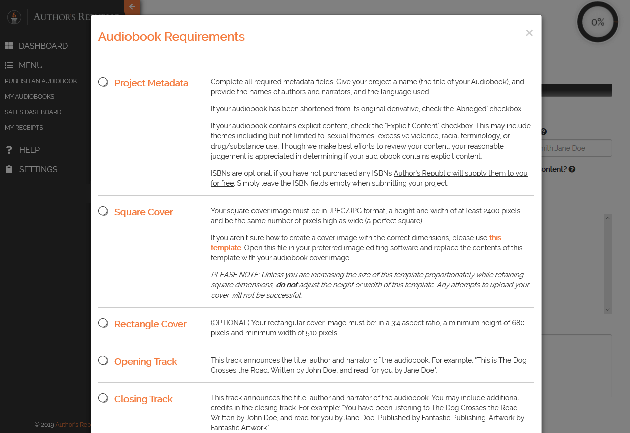 Audiobook Creation Requirements